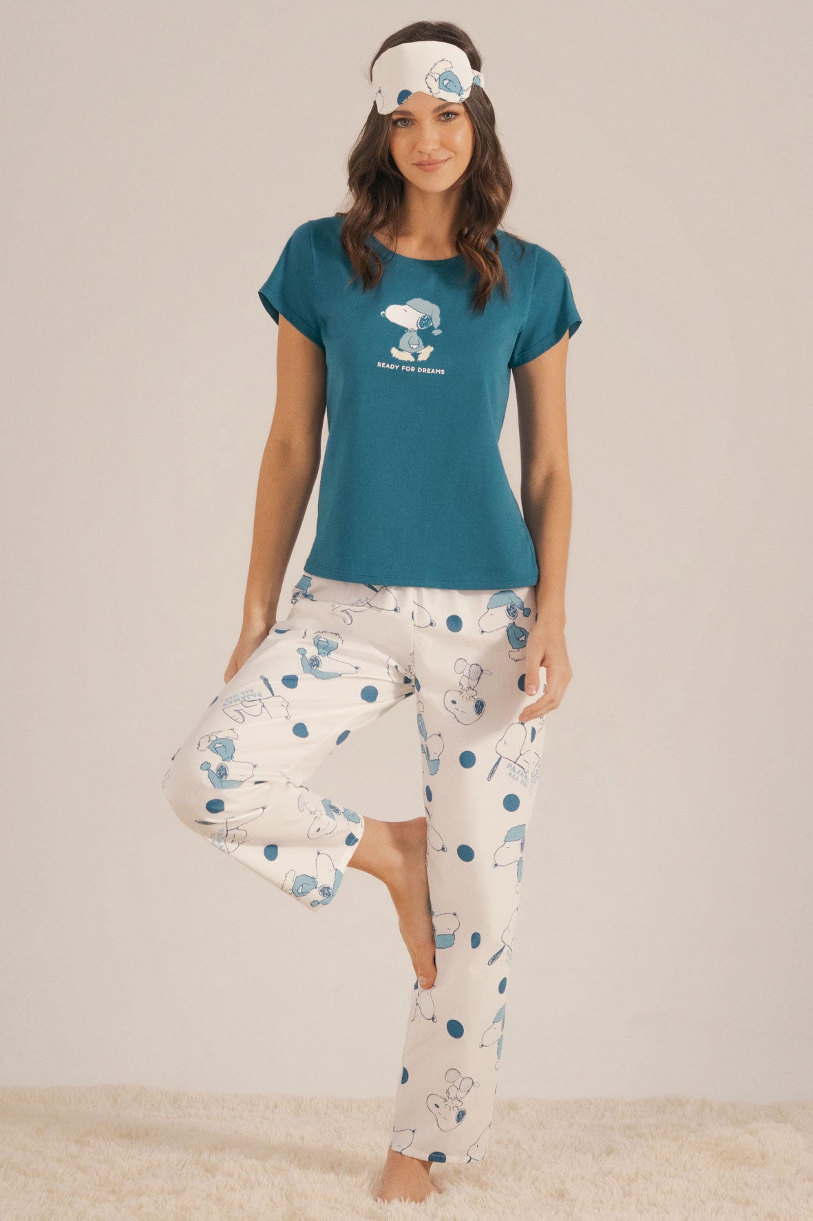 23147 SET PANTALON SNOOPY VERDE VERDE