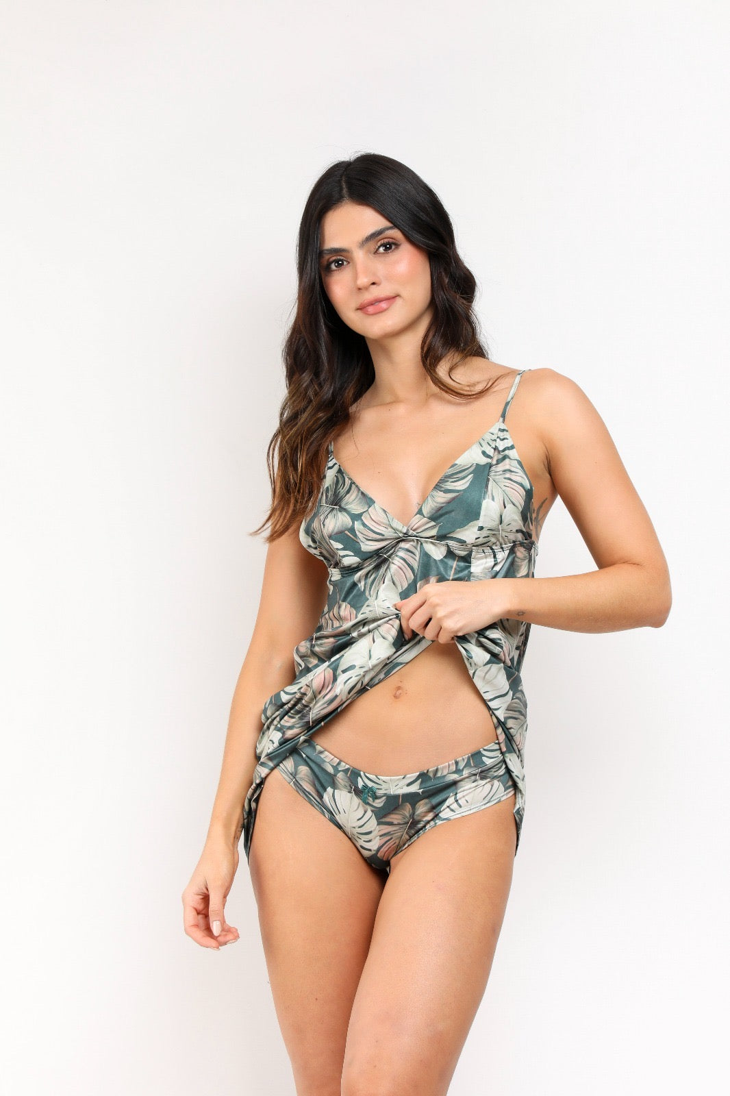 TWRP40132 BATOLA CON PANTY HOJAS VERDE