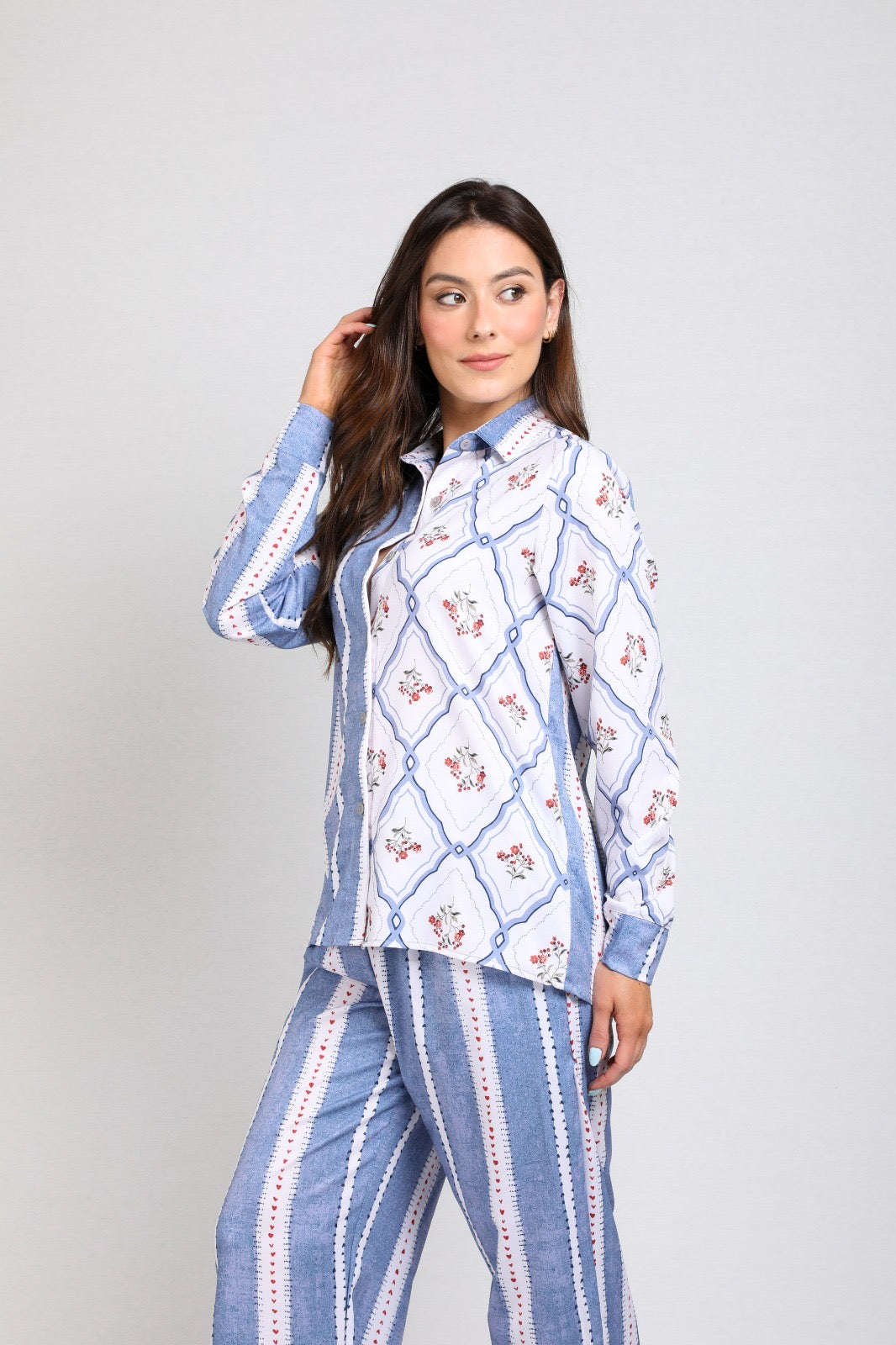 TWRP30403 SET PANTALON RURAL BOTONES AZUL