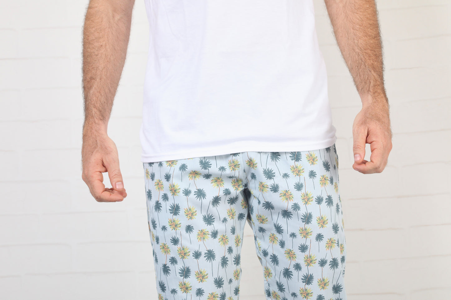 NMRP30002 SET HOMBRE PALMERAS BLANCO/AQUA