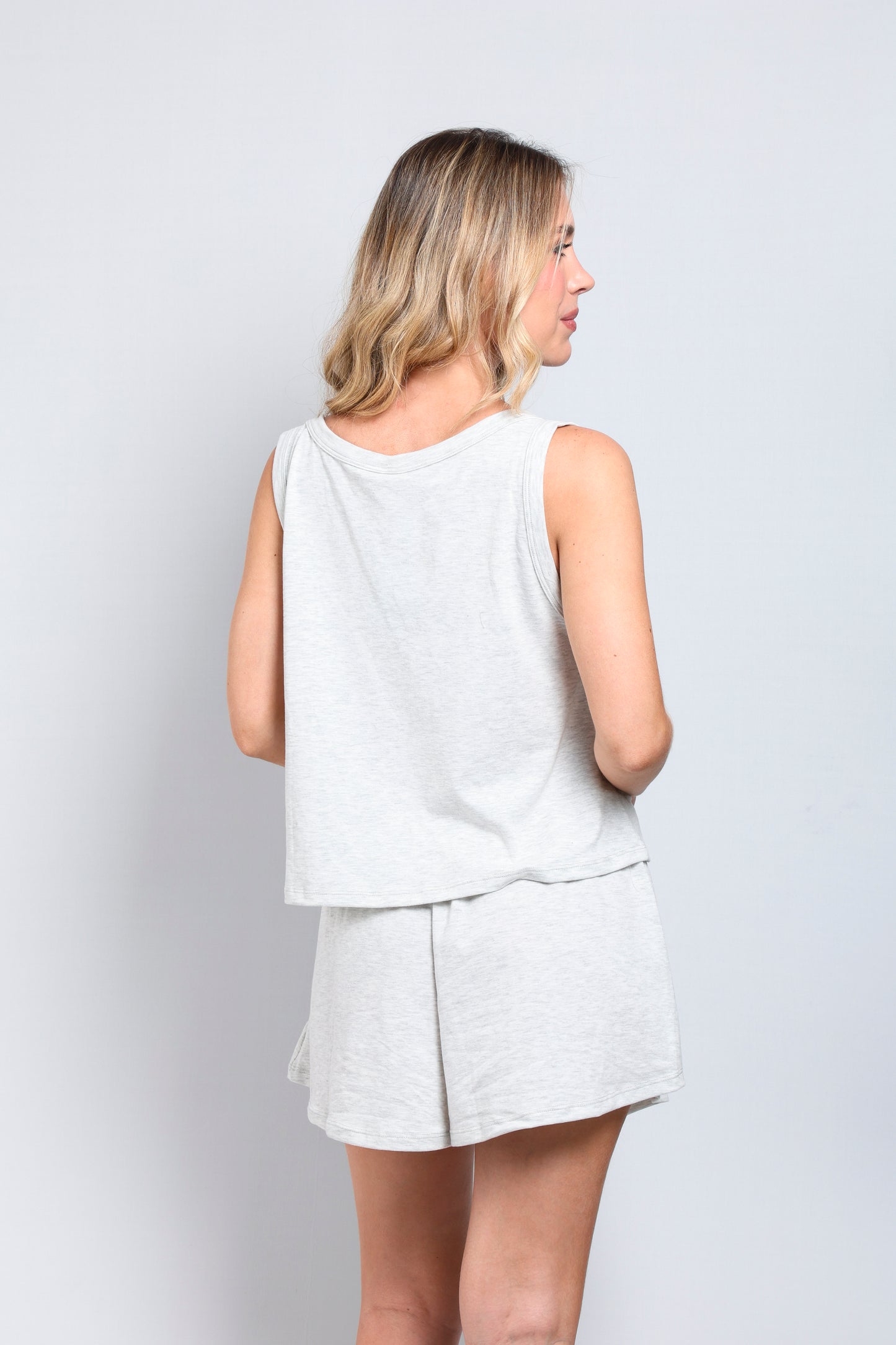 TWRP10567 SET SHORT SUSURRO BASICO GRIS JASPE