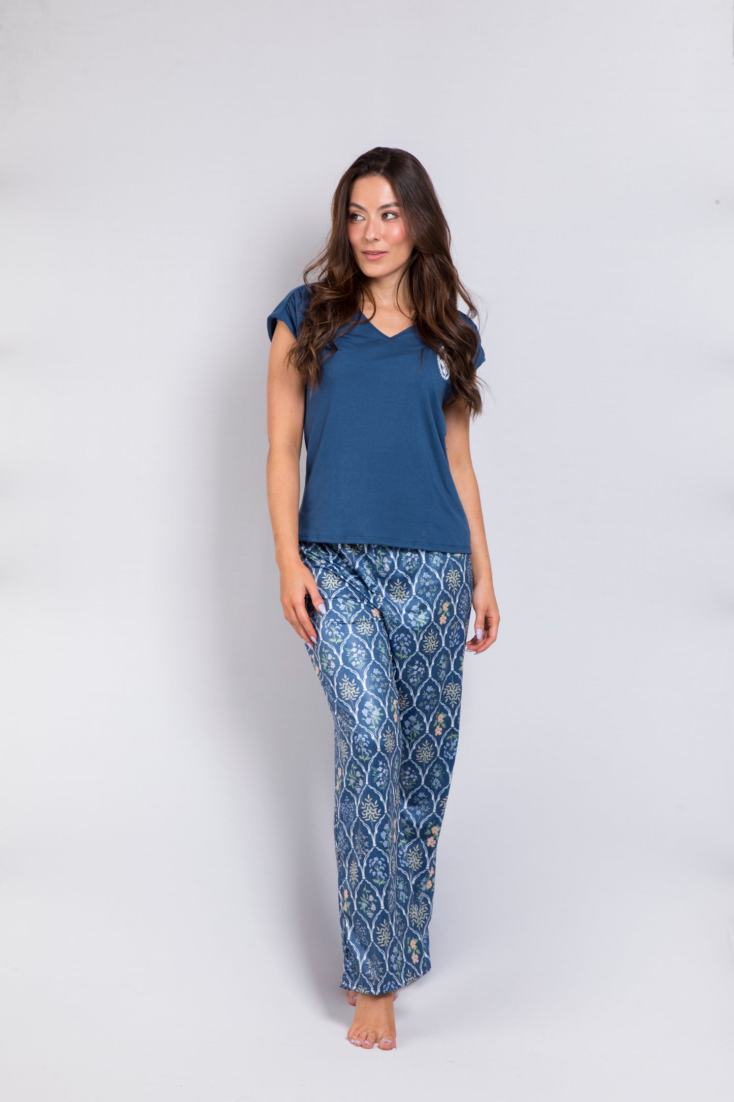 TWRP30419 SET PANTALON LIMONES CRISOL AZUL PLUS SIZE