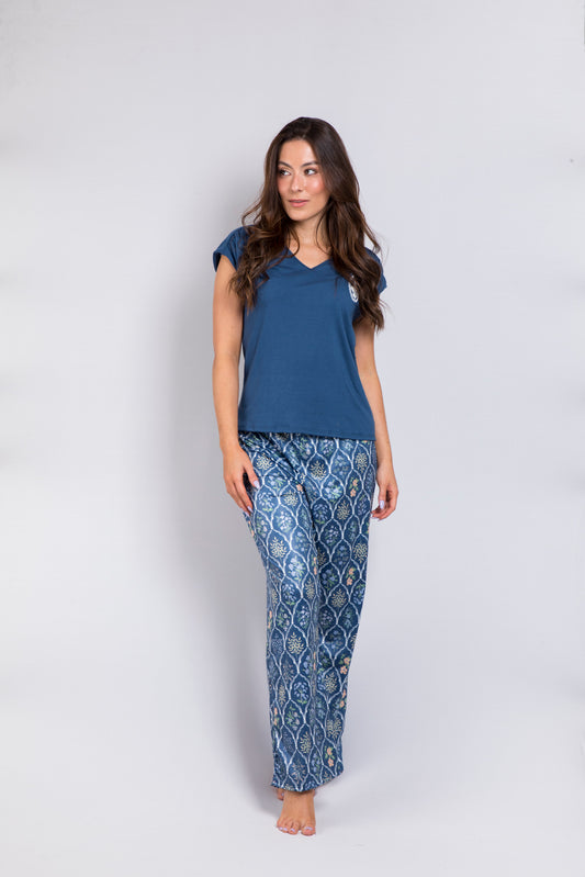 TWRP30419 SET PANTALON LIMONES CRISOL AZUL PLUS SIZE