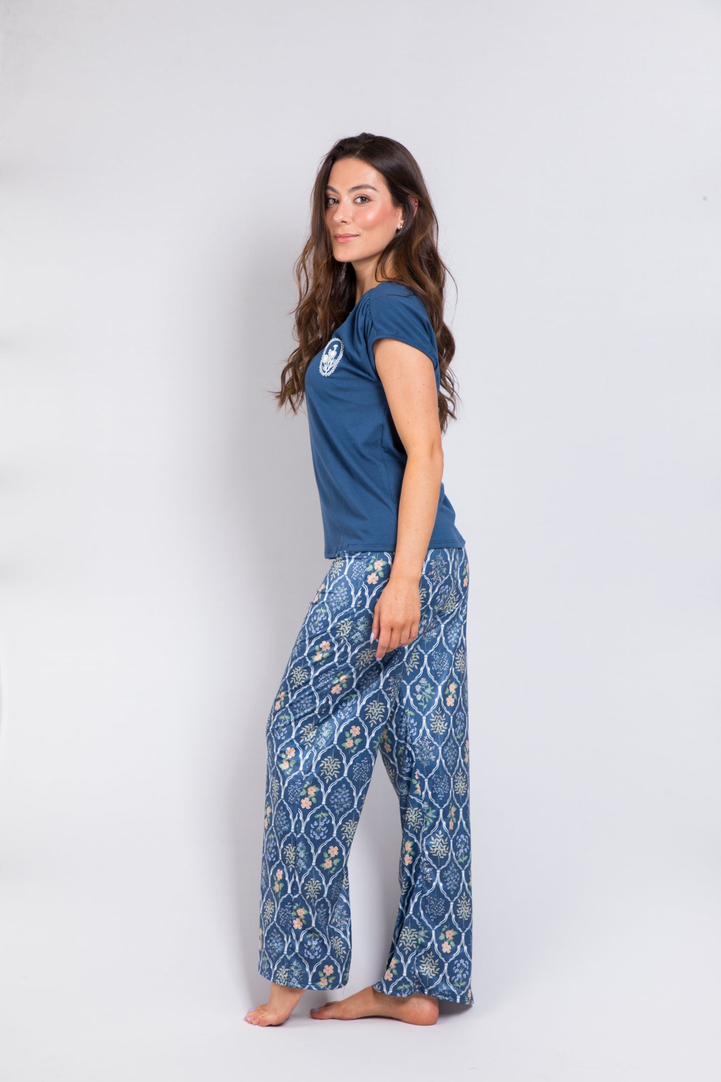 TWRP30419 SET PANTALON LIMONES CRISOL AZUL PLUS SIZE
