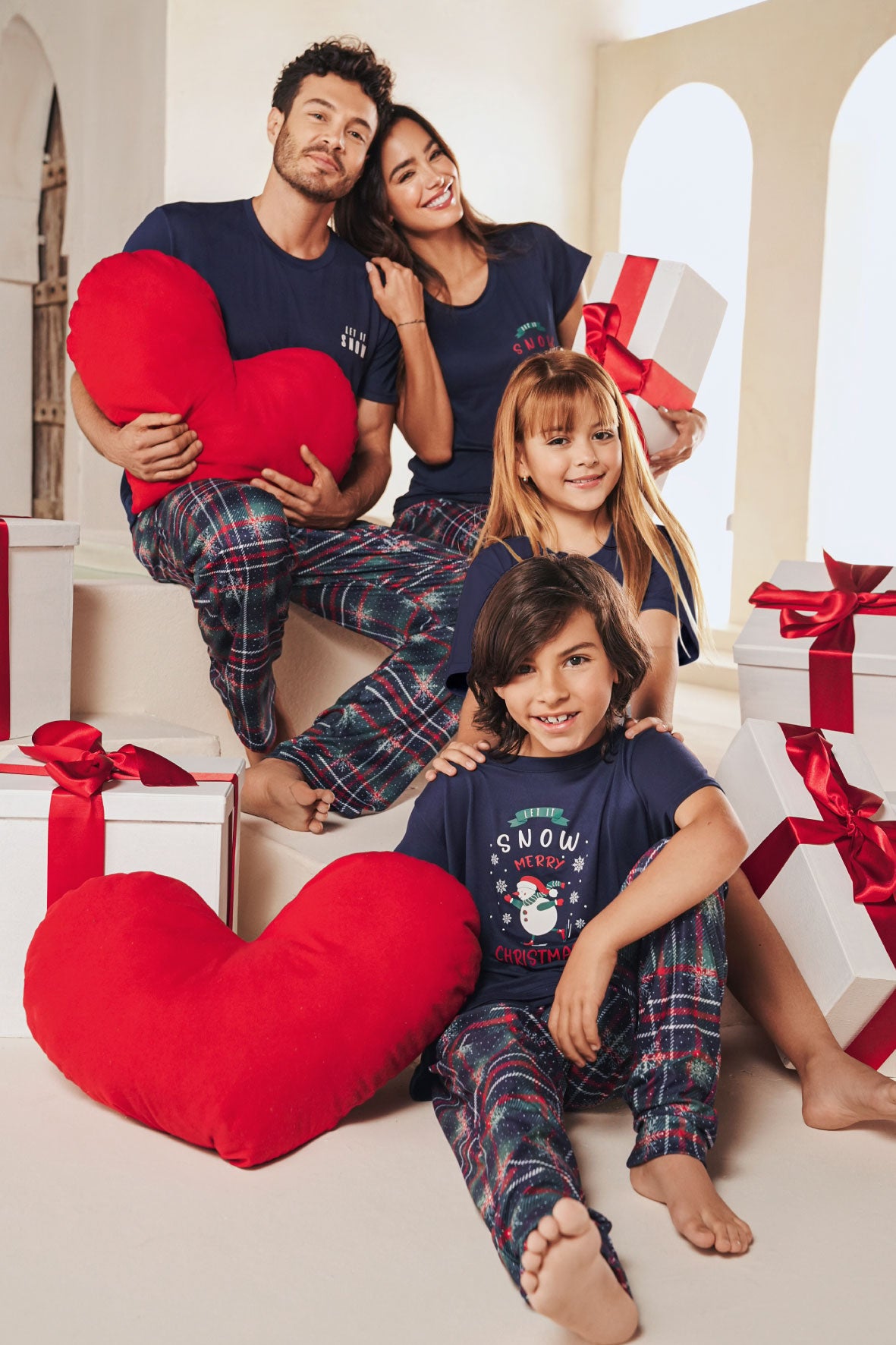 12415 PIJAMA NAVIDEÑA CUADRICULADA NIÑOS AZUL