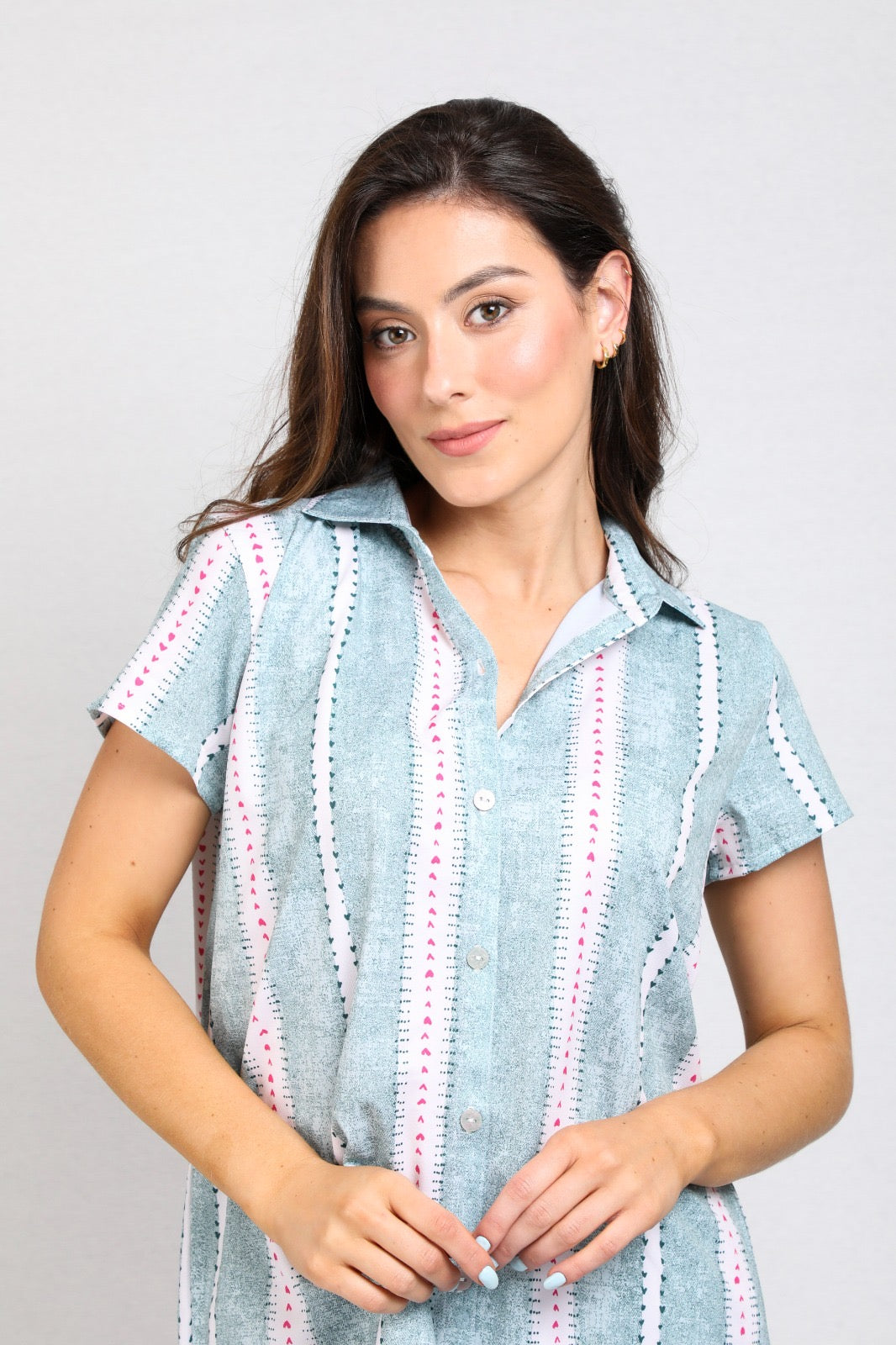 TWRP10511 SET SHORT RURAL BOTONES VERDE