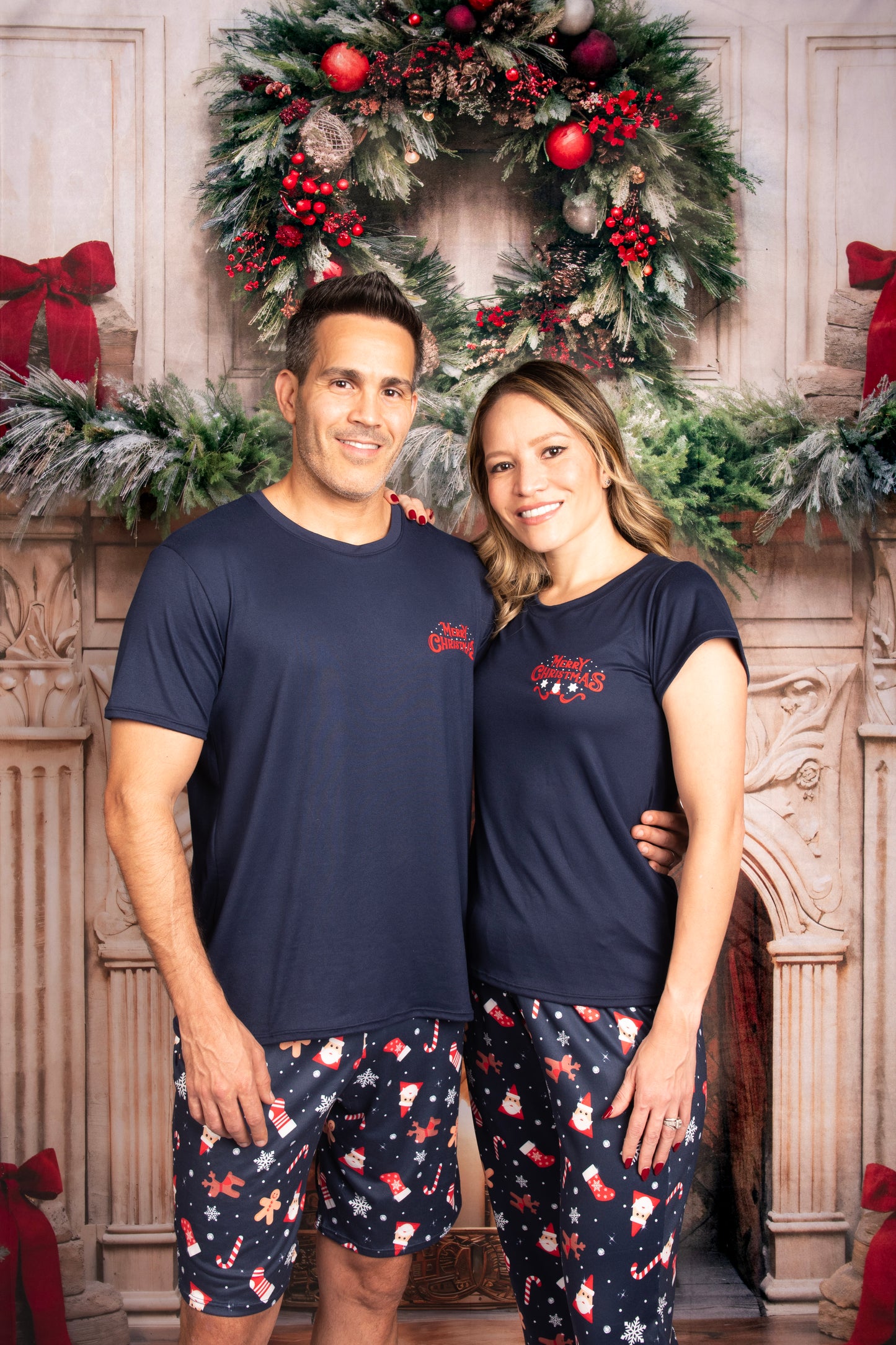 12120 SET NAVIDEÑO AZUL PANTALON  MUJER