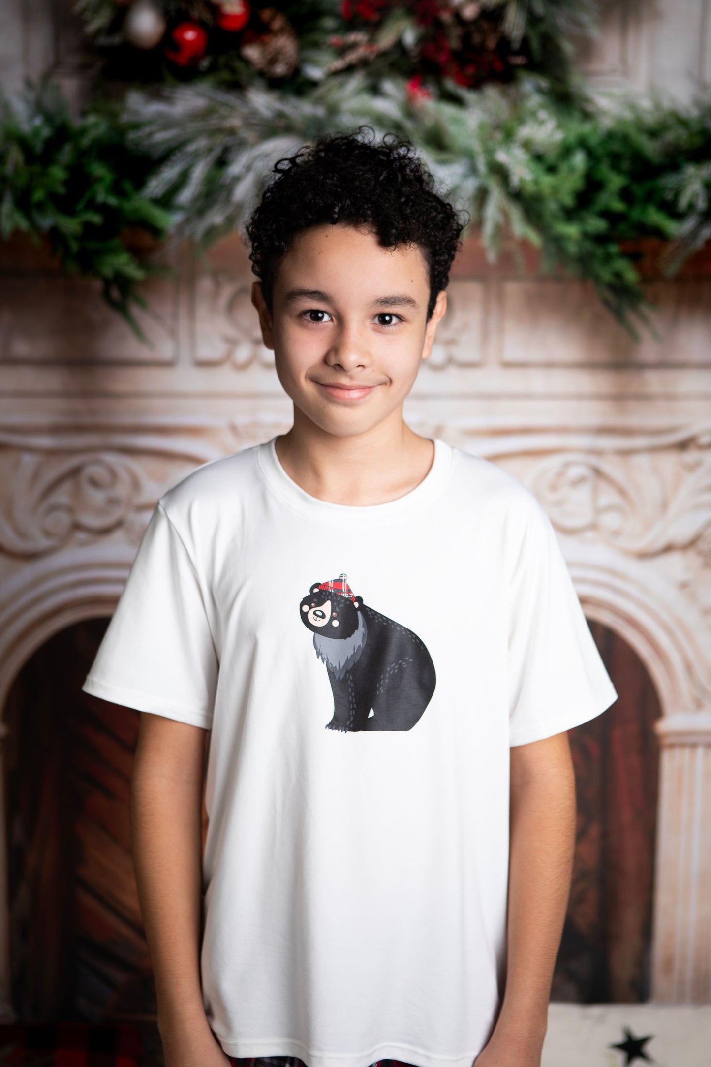 12119 SET NAVIDEÑO  ROJO CUADRICULADO  PANTALON NIÑOS