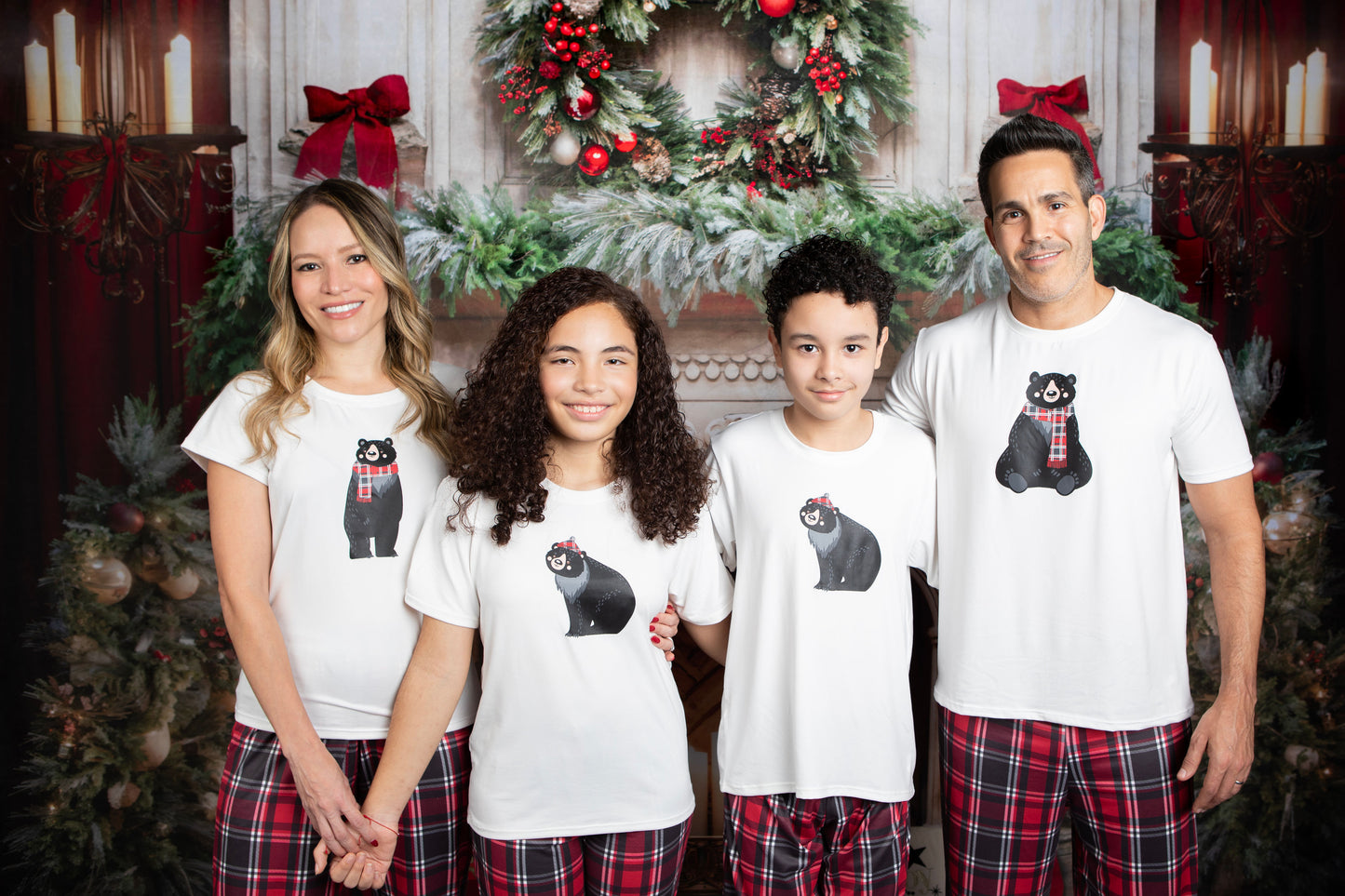 12117 SET NAVIDEÑO ROJO CUADRICULADO PANTALON MUJER