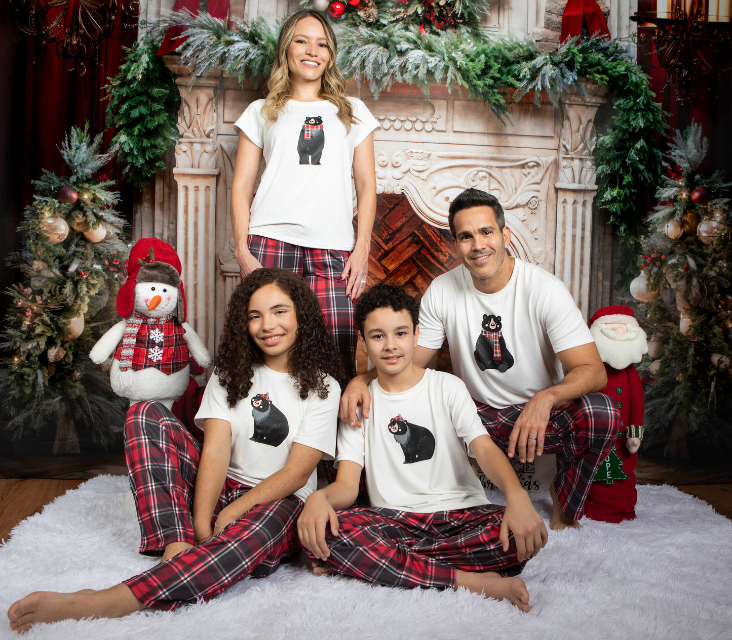 12118 SET NAVIDEÑO  ROJO CUADRICULADO PANTALON HOMBRE