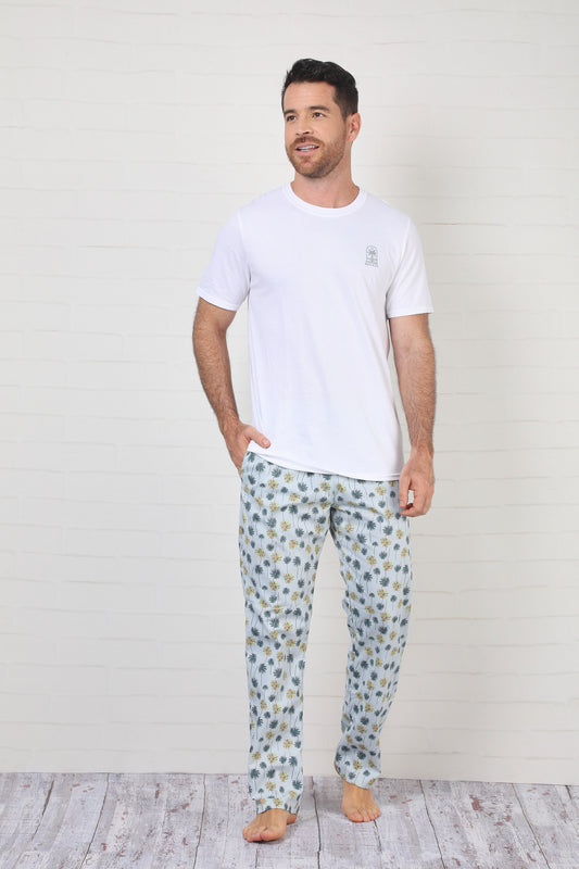 NMRP30002 SET HOMBRE PALMERAS BLANCO/AQUA