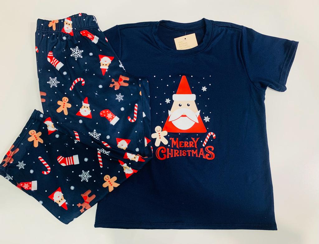 12122 SET NAVIDEÑO AZUL PANTALON NIÑOS