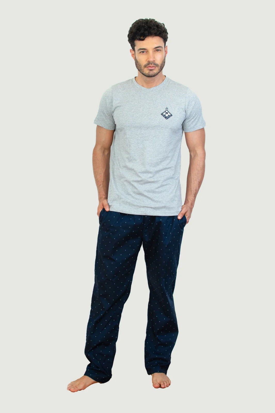 NMRP30005 SET PANTALON HOMBRE PUNTOS GIS JASPE