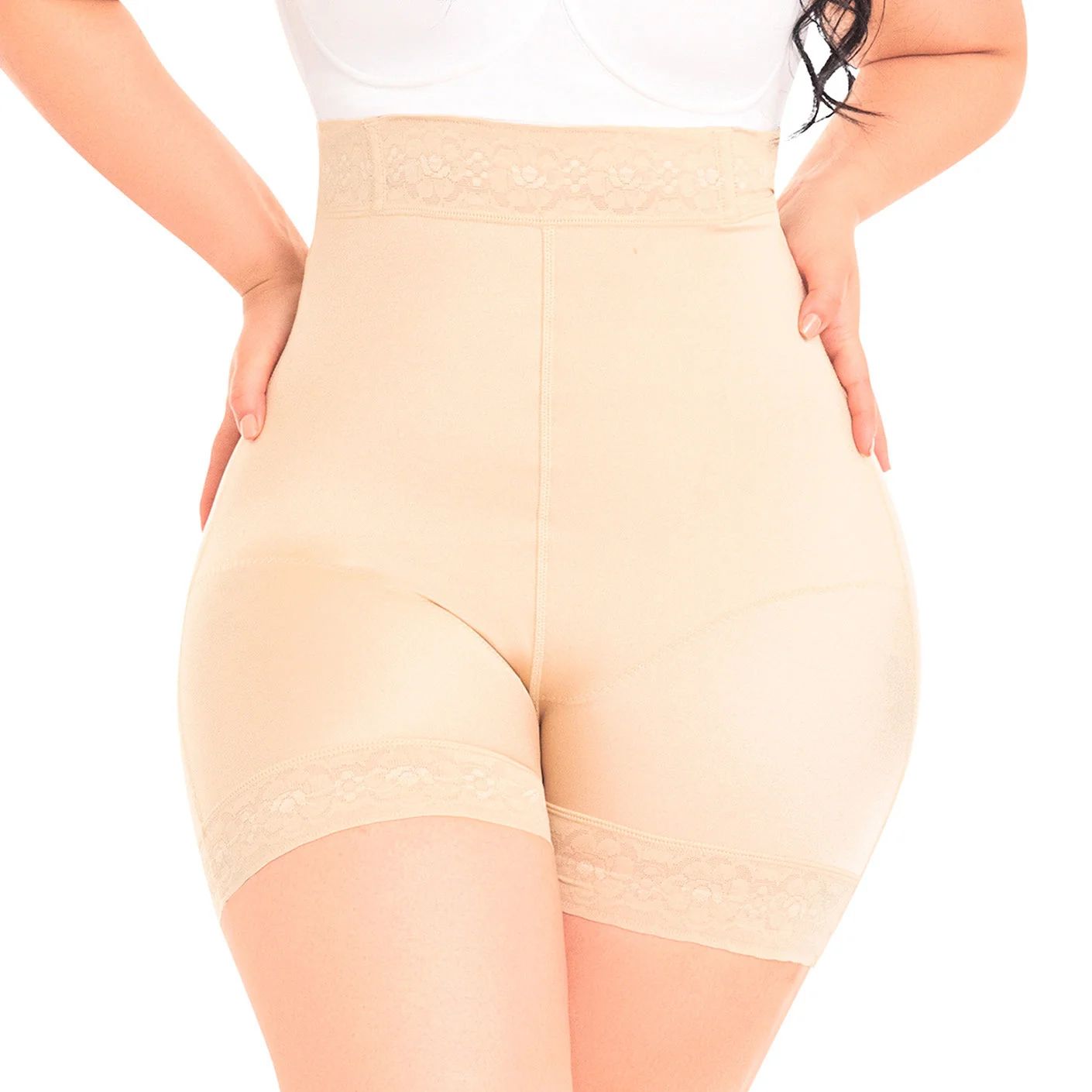 MYD0216 FAJA SHORT DE COMPRESIÓN CINTURA EXTRA ALTA M&D BEIGE