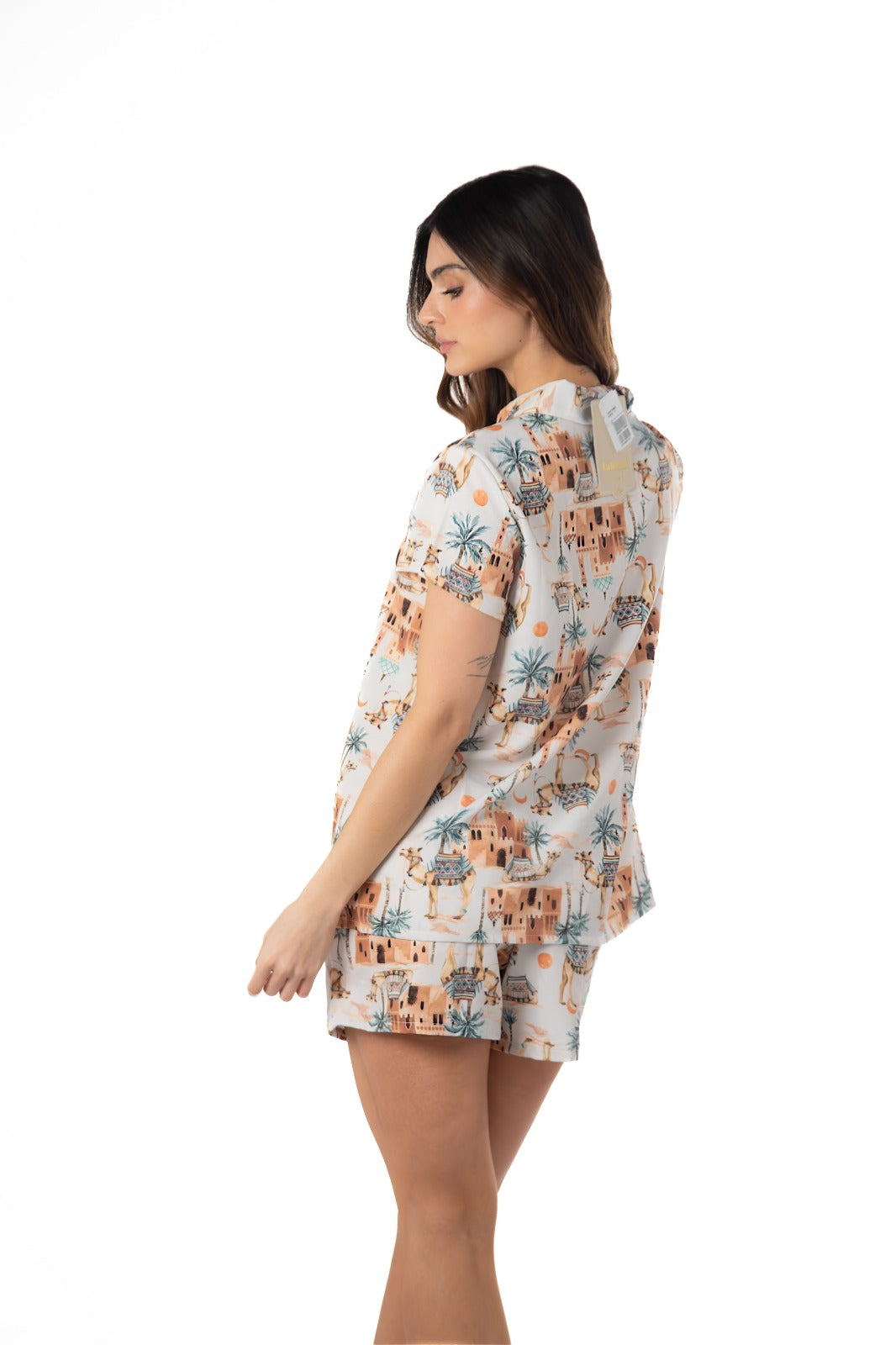 TWRP10808 SET SHORT BOTONES CAMELLO LILA
